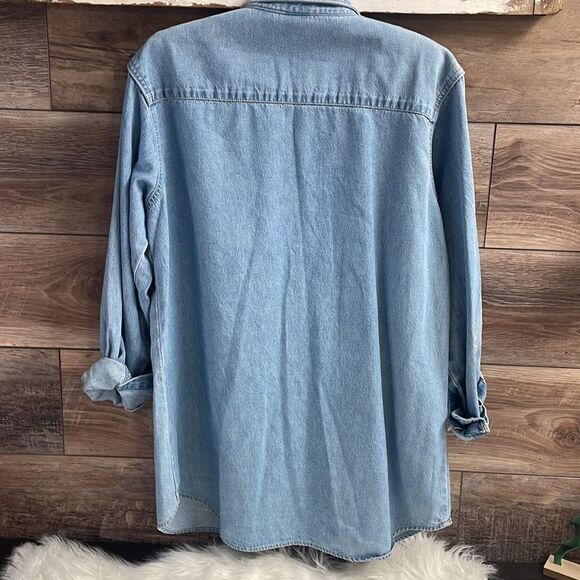 Three River Lady GolfLong Sleeve Button Up  Jean Shirt Jacket , Size L - Picture 5 of 6